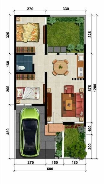 Denah Rumah 4X8 Meter : Lingkar Warna Denah Rumah Minimalis Ukuran 9x20