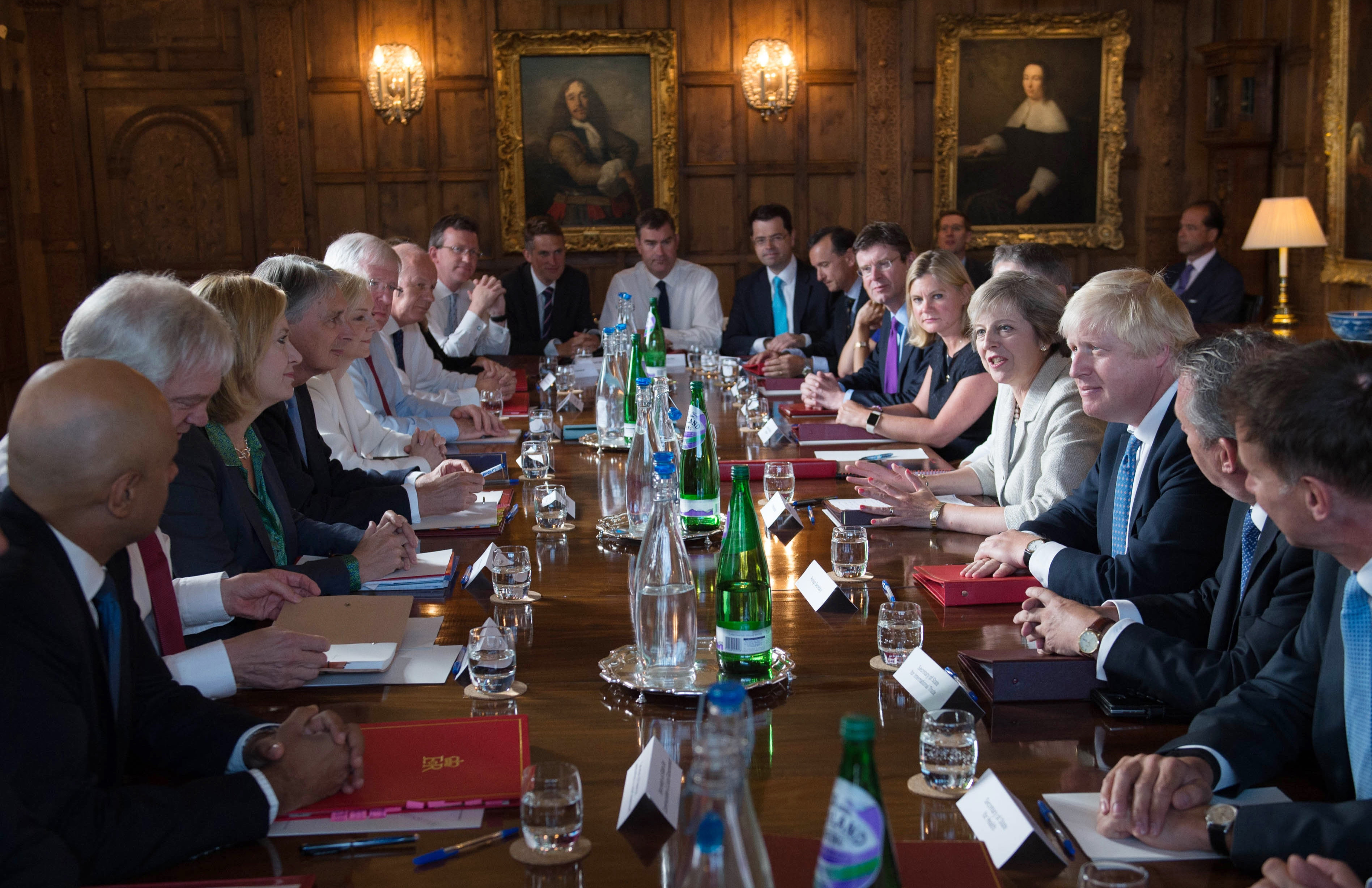 British Prime Minister Theresa May holds a cabinet meeting at the Prime Minister's country retreat Chequers to discuss department-by-department Brexit action plans on August 31, 2016 in Ellesborough, England. The Prime Minister confirmed there would be no second referendum on Britain's withdrawal from the EU.