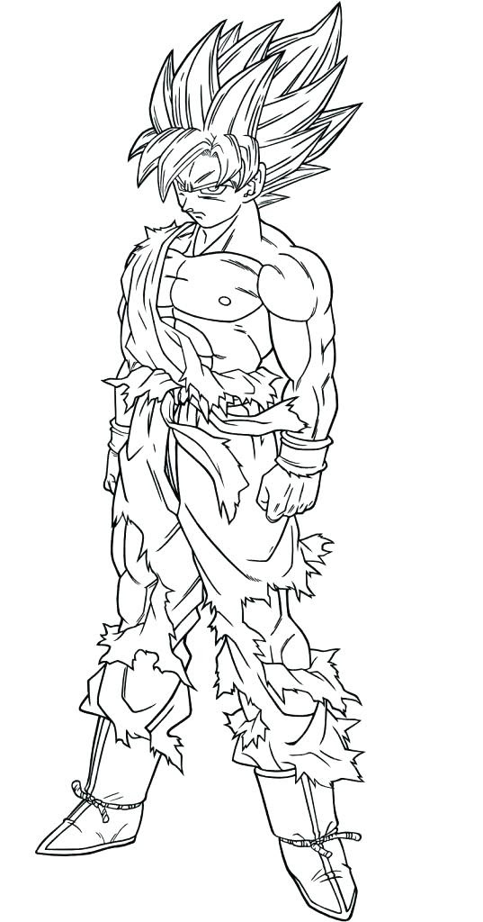 Coloriage Dragon Ball Z Sangoku Super Sayen 100  Coloriage 2019