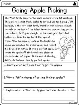 Reception Reading Comprehension Worksheets Free - Robert Mile's Reading ...