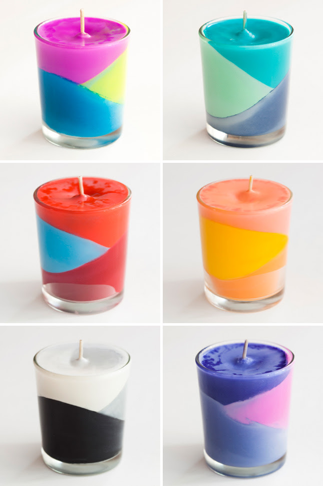 How To Use Crayons To Create Color Block Candles Handy DIY