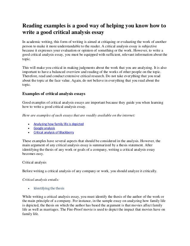 how to write a good analytical essay