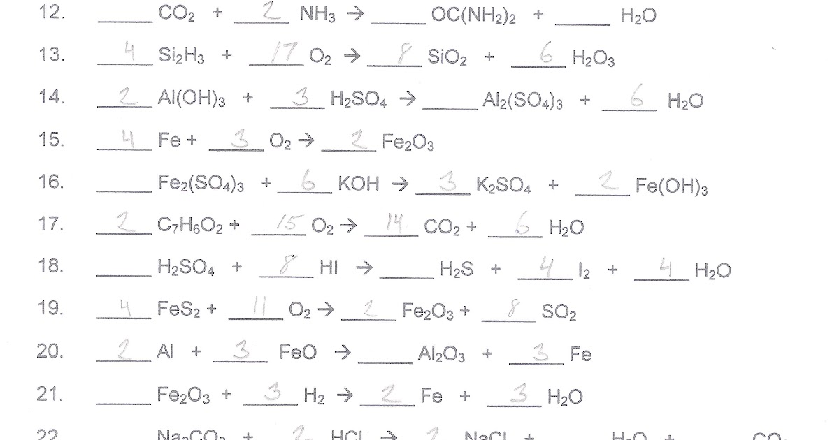 Balancing Equations Worksheet Answers About Chemistry