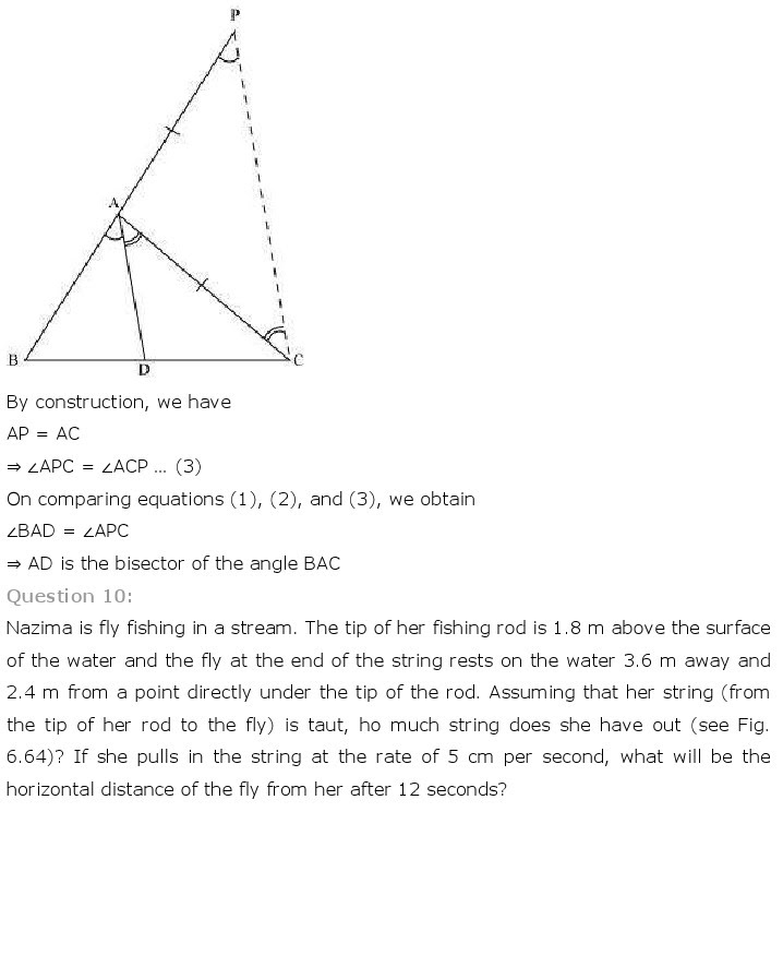 NCERT Solutions for Class 10th Maths Chapter 6 - Triangles