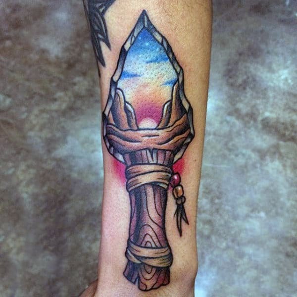 80 Arrowhead Tattoo Designs For Men Ancient Weaponry Ink - HD Tattoo
