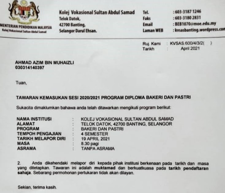 Contoh Senarai Nama Program / Format Kertas Kerja Program