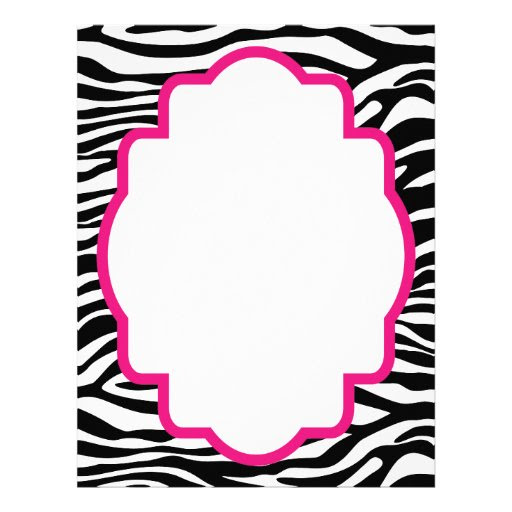 Trendy Zebra Print with Pink Customized Letterhead from Zazzle.