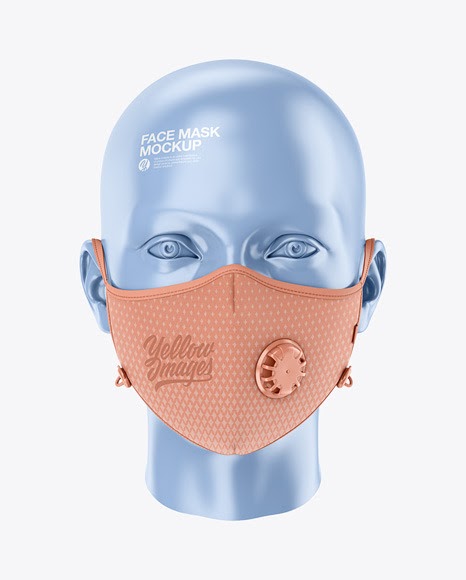 Download Blank Face Mask Mockup Anti Pollution Face Mask With Exhalation Valve Front View In Apparel Mockups On Yellow Images Object Mockups PSD Mockup Templates