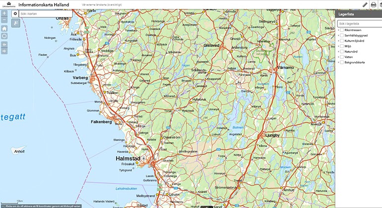 Karta Halland Skåne | Karta Mellersta