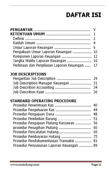 Contoh Job Description Dan Job Specification Manajer Keuangan