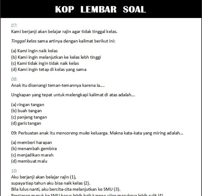 Contoh Soal Puisi Beserta Jawabannya Kelas 10 Seputar Soal