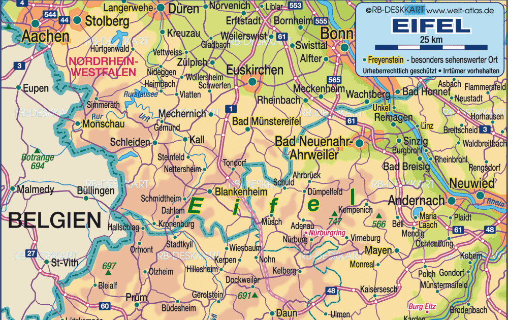 Karte Eifel