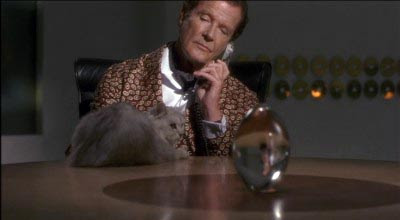 'And now, Mister Bond, Puss-Puss and I shall...wait a minute, I'm sitting in the wrong chair.' Spice World
