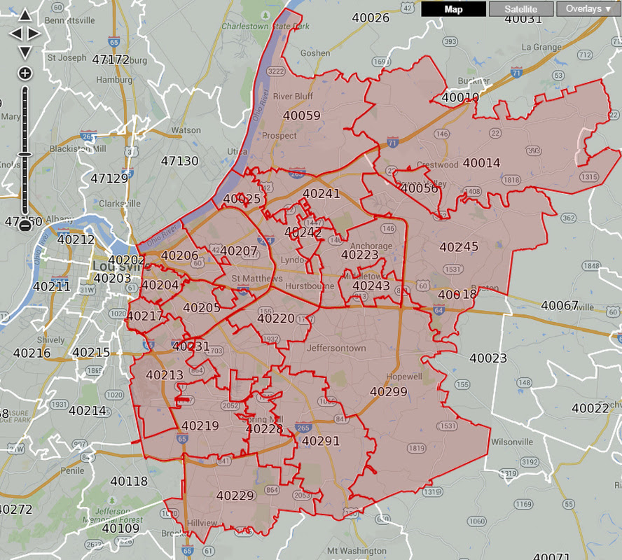 Louisville Ky Zip Codes Map - Maping Resources