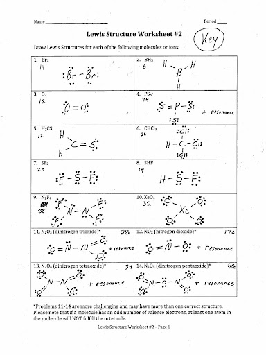 Lewis Dot Structure Worksheet Answers / Basics Of Bonding Amp Lewis Dot