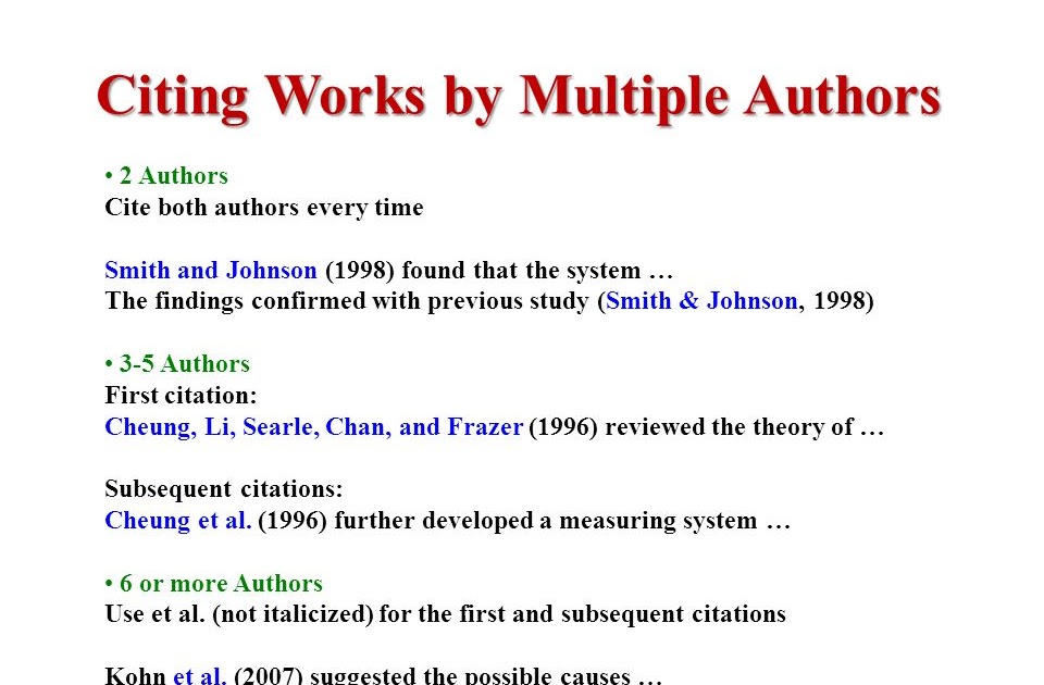 in text citation with multiple authors