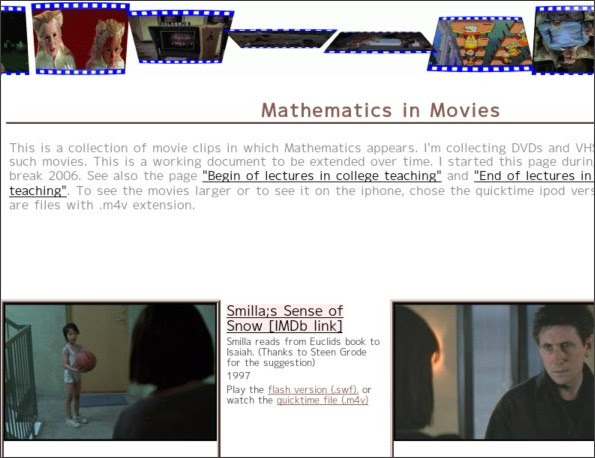 http://www.math.harvard.edu/~knill/mathmovies/index.html