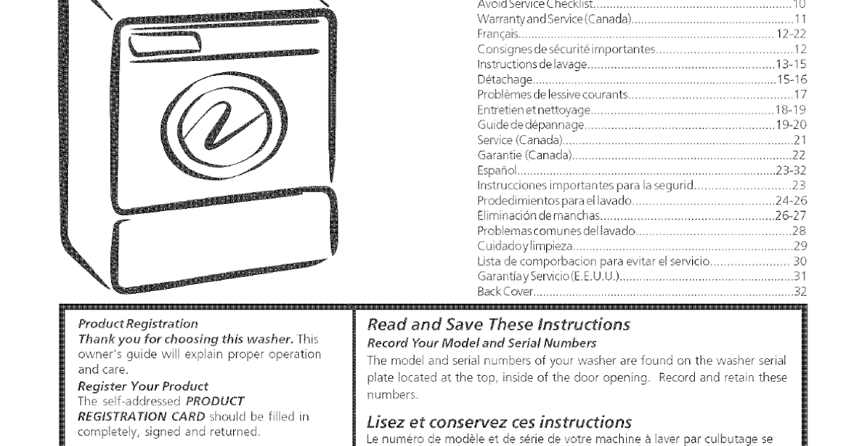 Frigidaire Front Load Washer Manuals / Frigidaire Front Load Washers