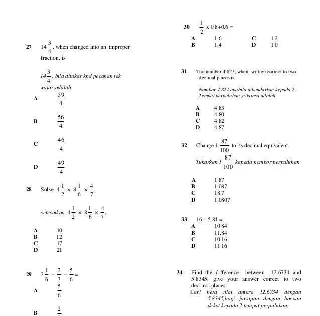 Soalan Matematik Tingkatan 1 Nombor Nisbah - Kecemasan s