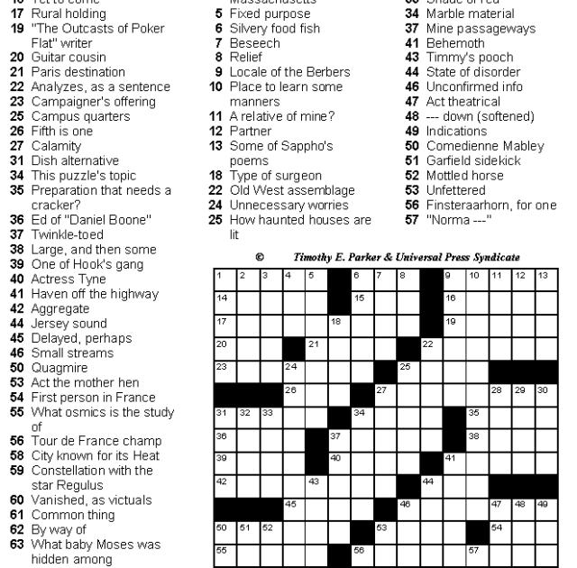 Downloadable Free Printable Crossword Puzzles Medium Difficulty