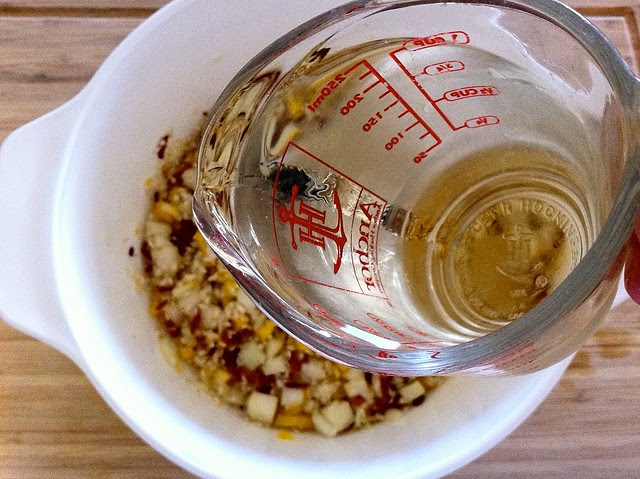 Adding White Wine to Pot
