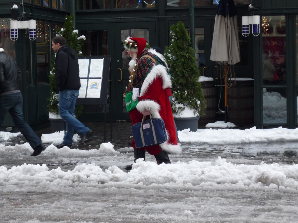 Weary Santa at the South Street Seaport
