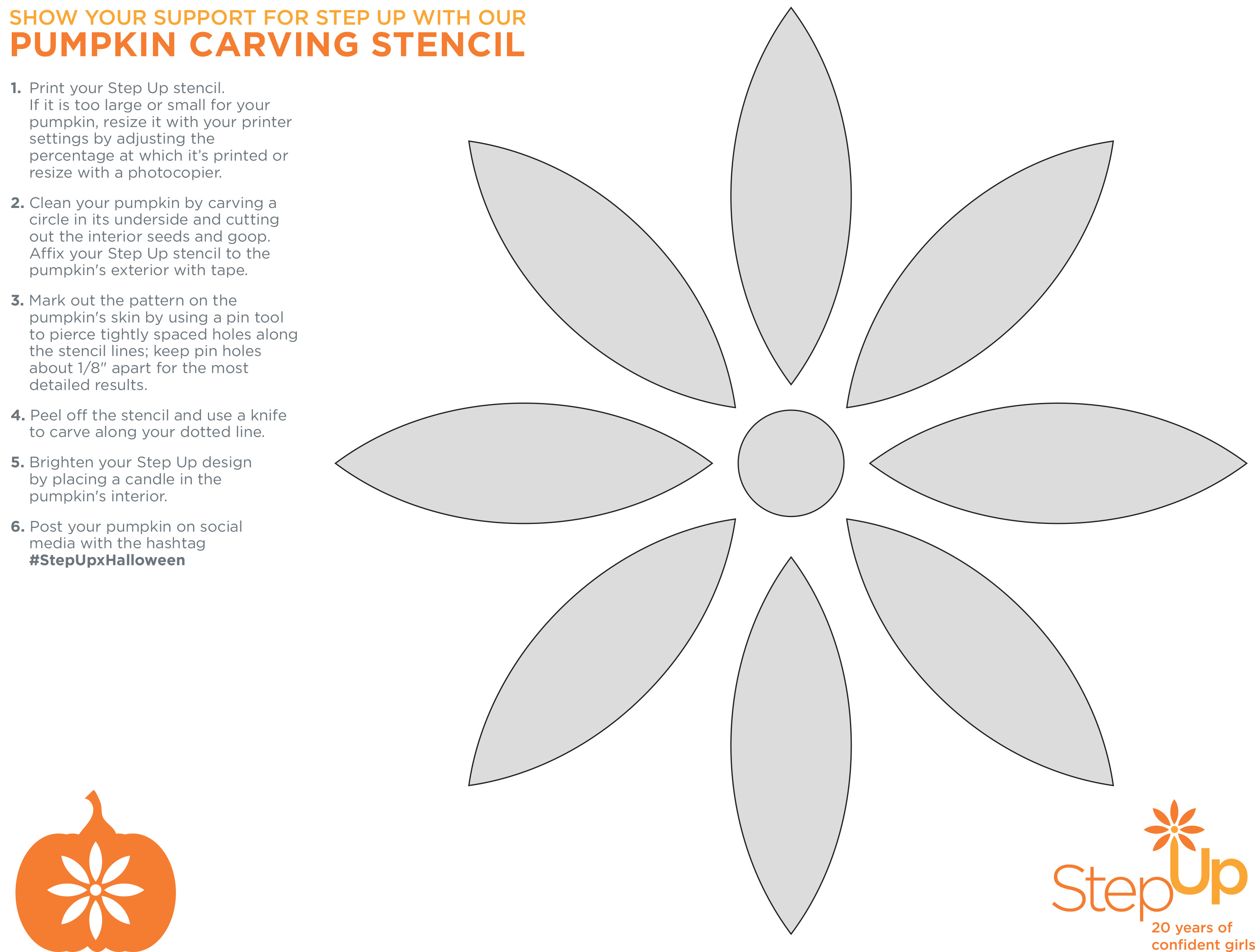 Flower Pumpkin Stencil Carinewbi