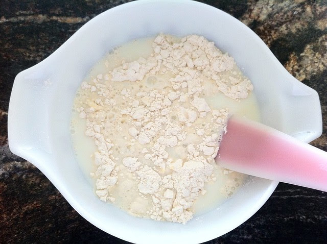 Buttermilk and Flour Combined in Medium Bowl