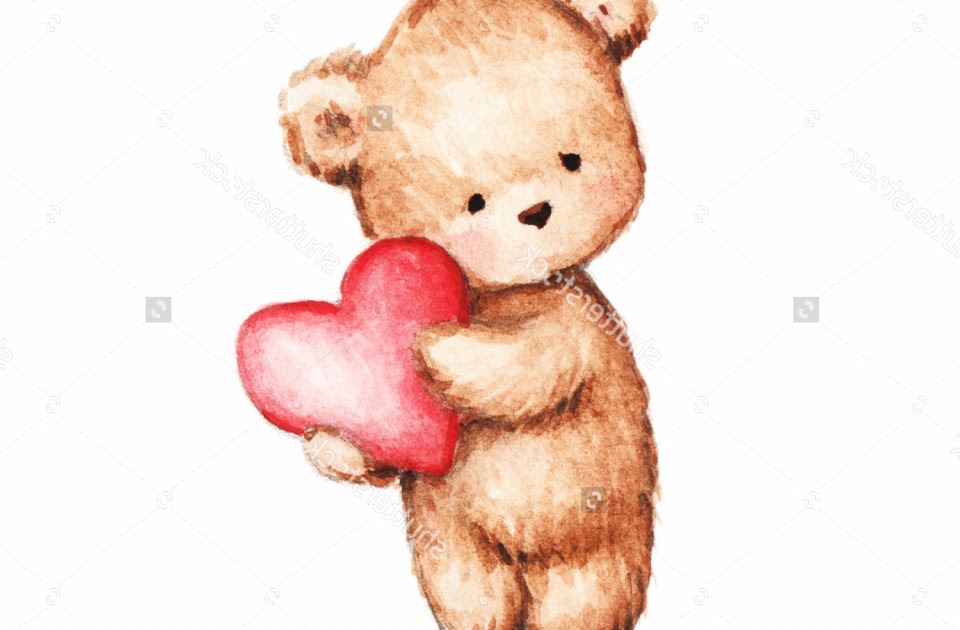 Love Heart Teddy Bear Pencil Drawing - Foto Kolekcija
