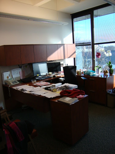 my new office, with my two big monitors