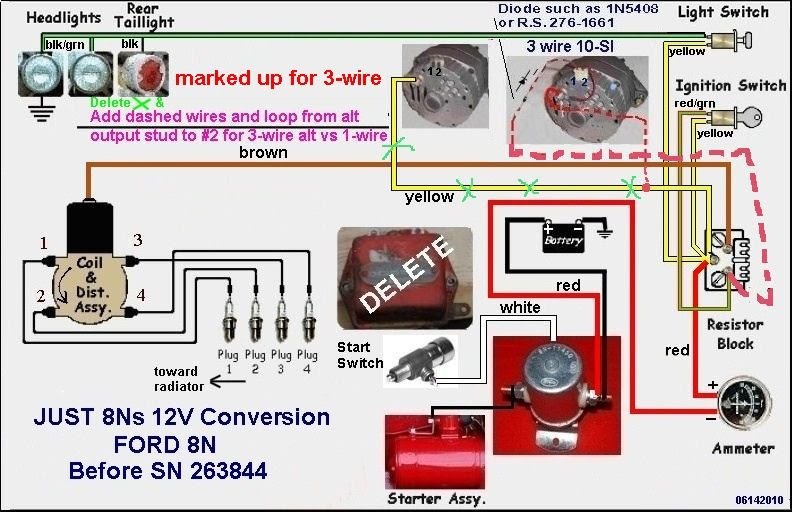 Ford 8n 3 Wire Alternator Wiring Diagram - Wiring Diagram