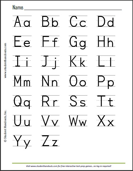 Alphabet Letters For Kids To Print Alphabet Letter Squares Free