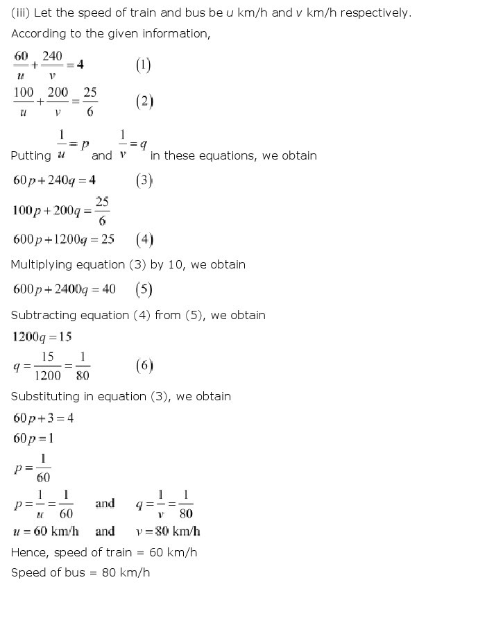 NCERT Solutions for Class 10th Maths Chapter 3 – Pair of Linear Equations in Two Variables