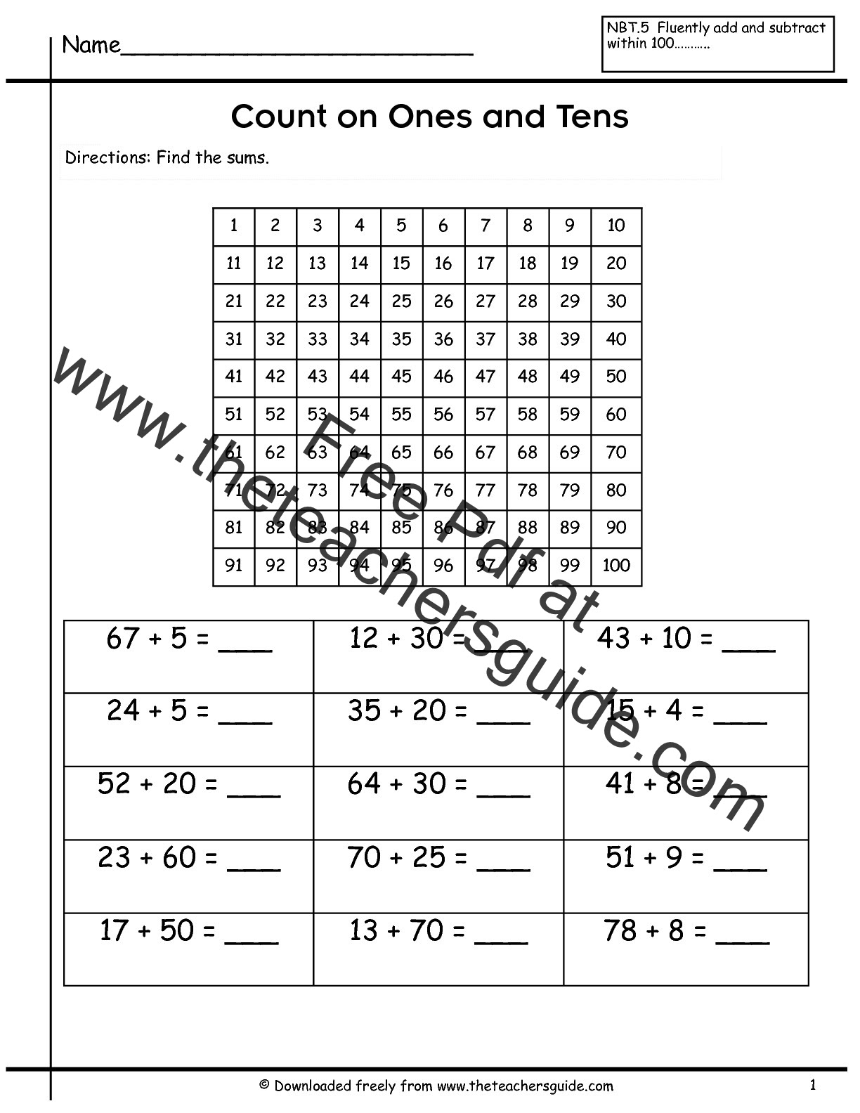 Hundreds Tens And Ones Worksheets Grade 1