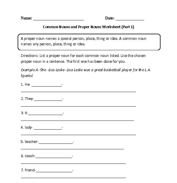 Common And Proper Noun Worksheet For Class 3 : Proper Noun Vs Common