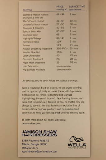 Hair Salon «Jamison Shaw Hairdressers», reviews and photos, 3330 Piedmont Rd NE #10, Atlanta, GA 30305, USA