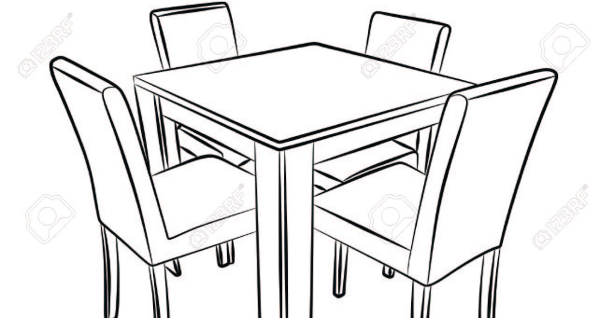 Table And Chair Drawing at GetDrawings.com Free for personal use Table