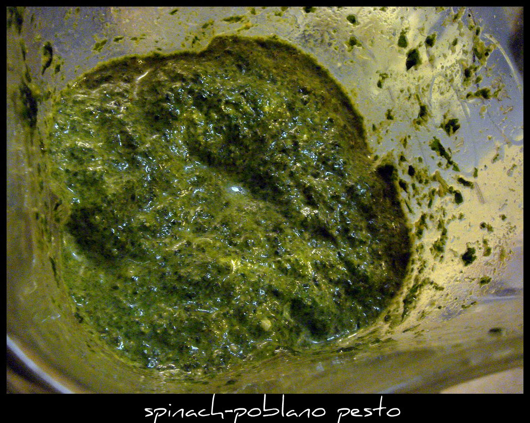 spinach-polbano pepper, all blended up