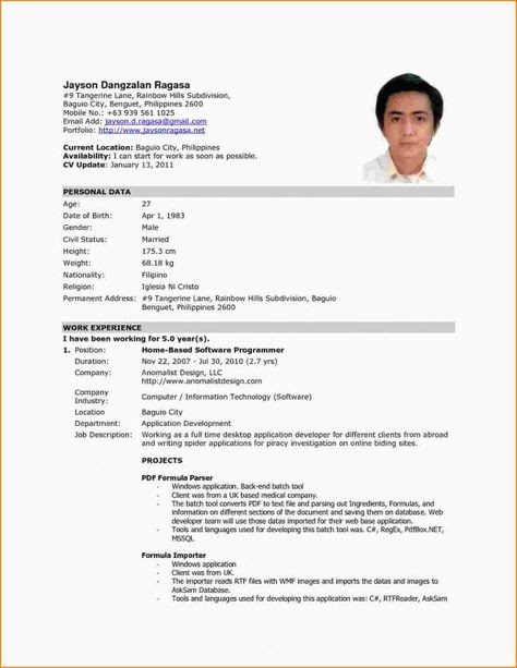 resume sample nurse philippines