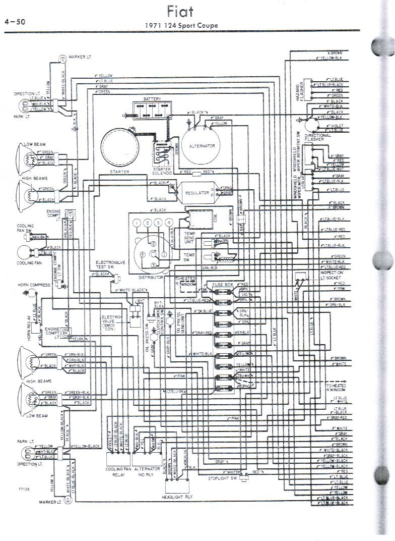 Fiat 124 Wiring Diagram Schematic