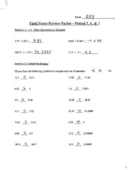 Math Worksheets For 7th Grade With Answer Key - How Looker