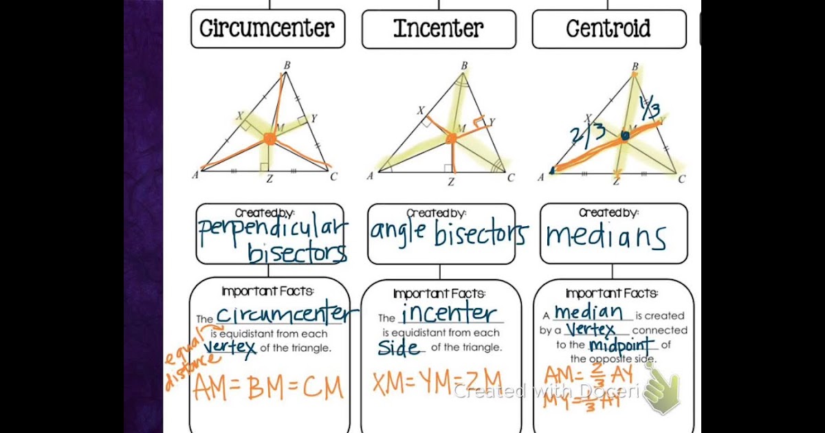 Geometry Points Of Concurrency Hw Worksheet Answers - Points Of