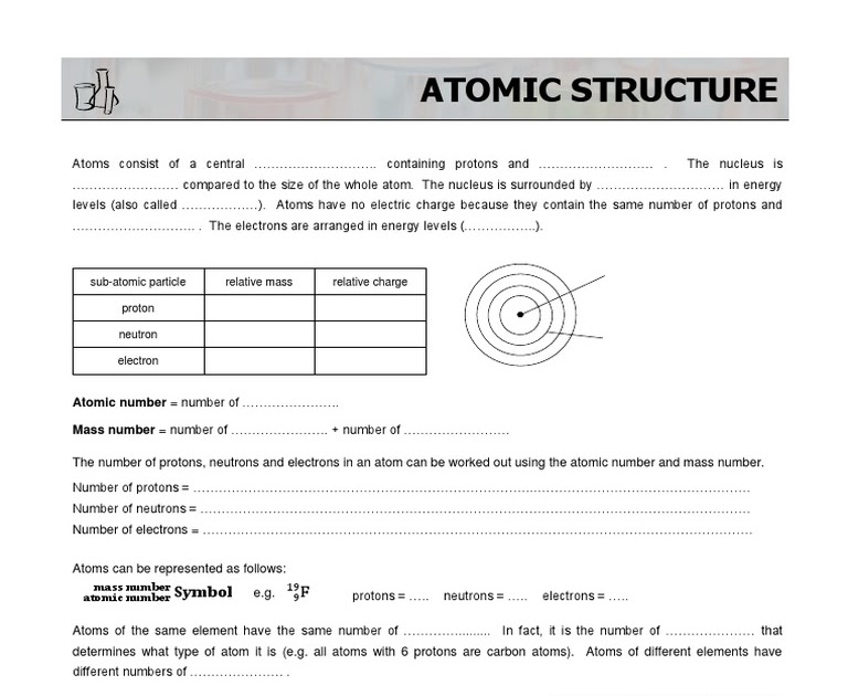 Basic Atomic Structure Worksheet Answers Pdf : Basic Atomic Structure