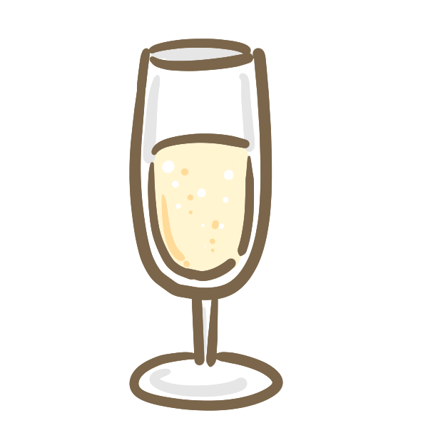 シャンパン イラスト かわいい無料イラスト素材
