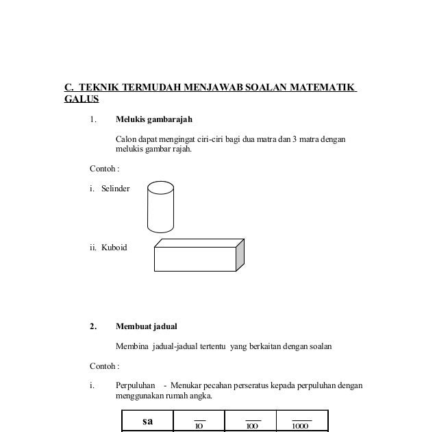 Contoh Soalan Matematik Isipadu - Soalan bg