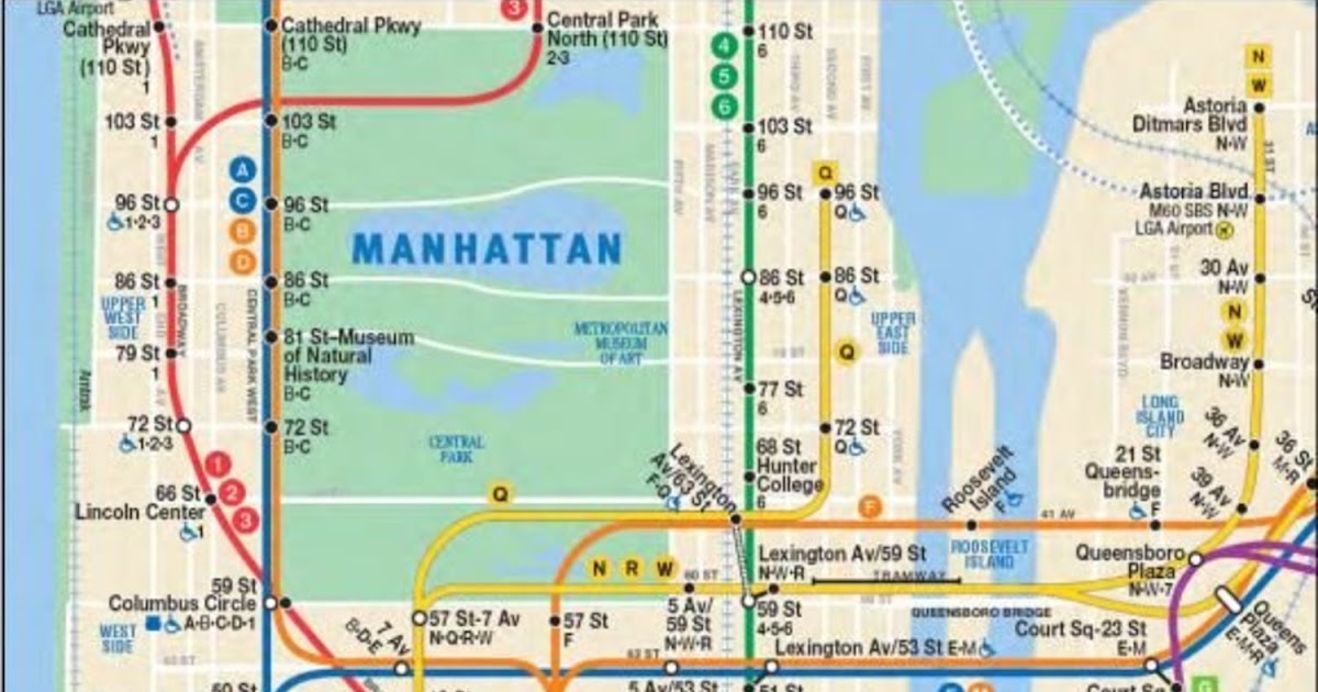 Manhattan New York City Subway Map