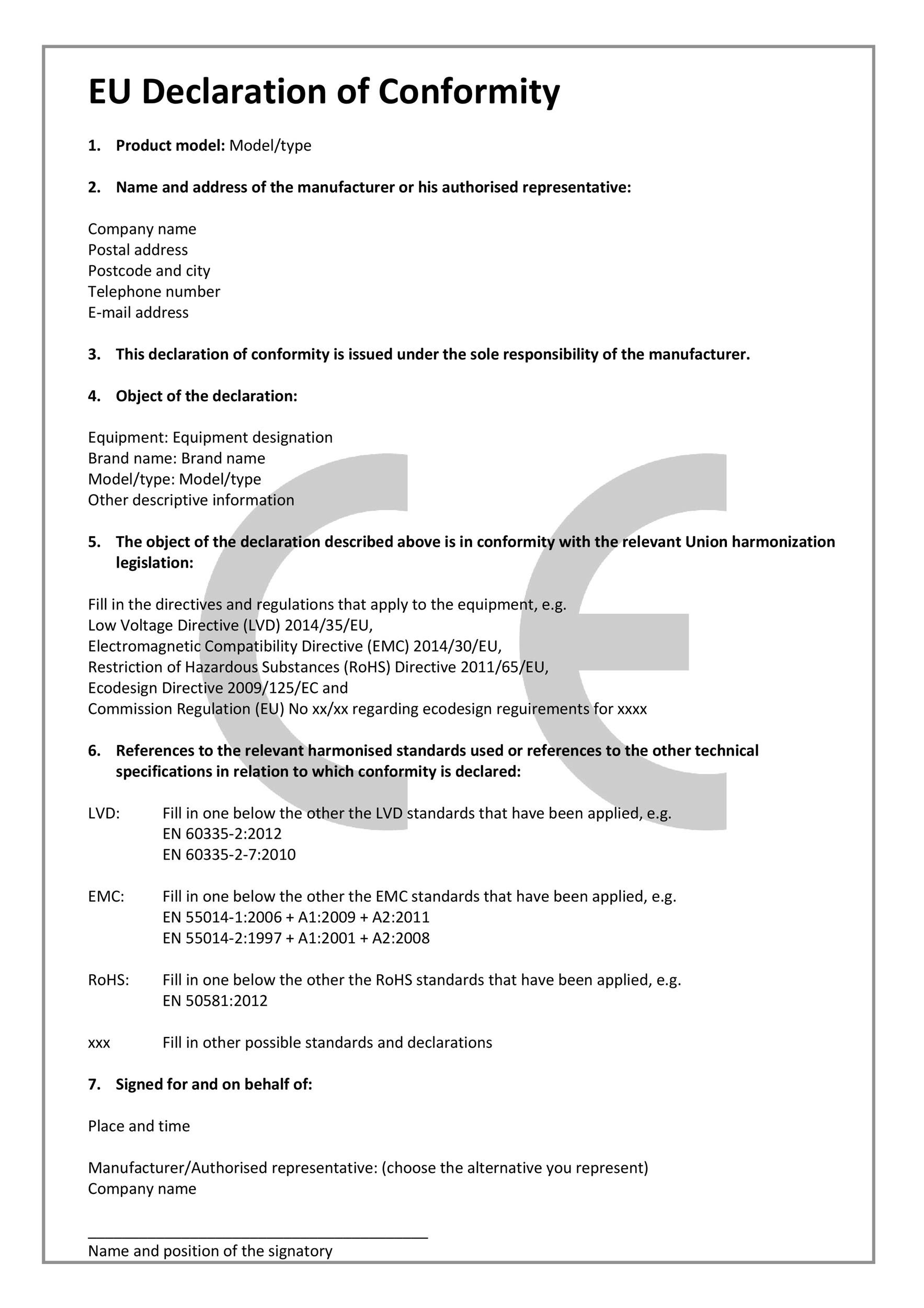 Certificate Of Conformity Uk Template HQ Template Documents