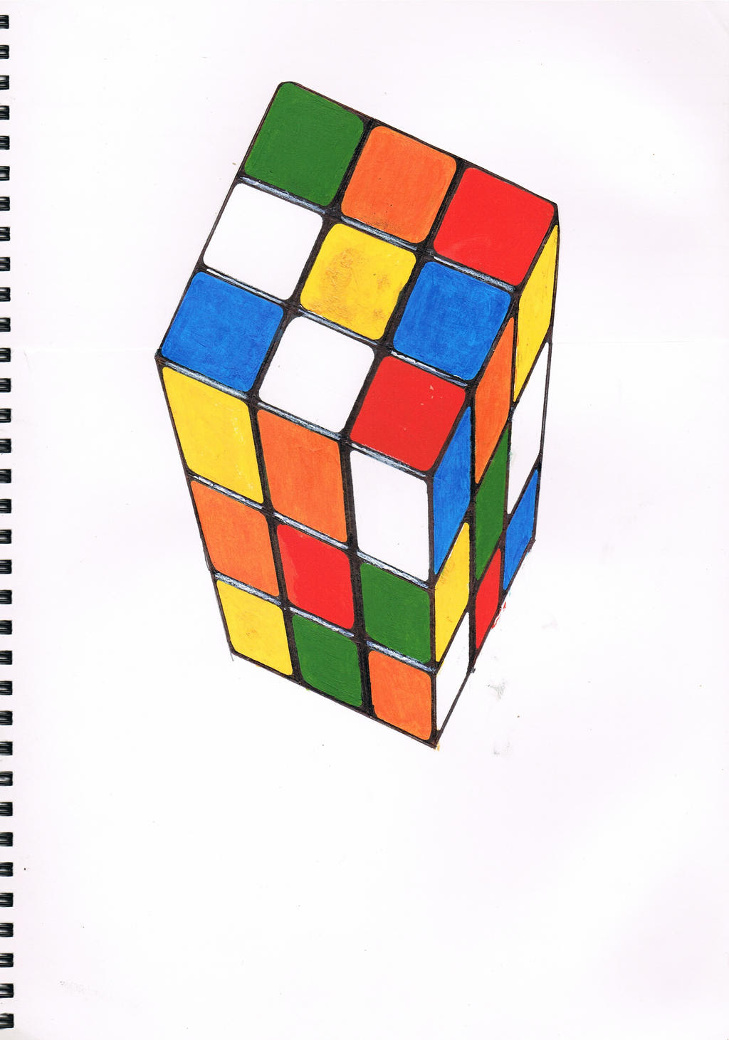 Кубик Рубика карандашом