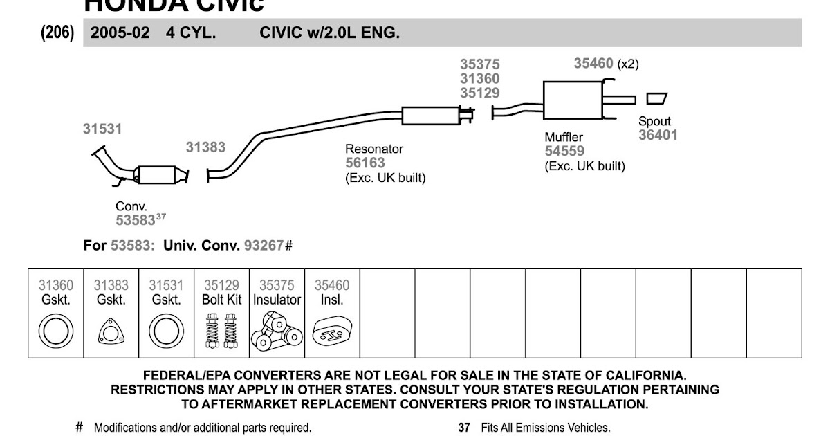 32 2001 Honda Civic Exhaust System Diagram - Wiring Diagram Database