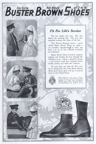 Buster Brown Shoes ad, 1918
